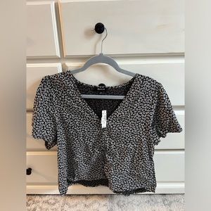Brand New Madewell Flower Black Top